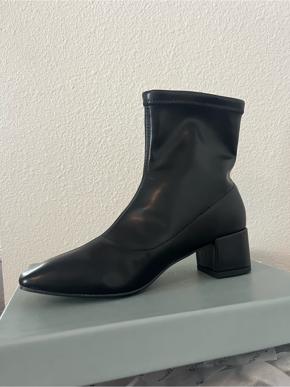 Classic Black Mid-Heel Ankle Boot